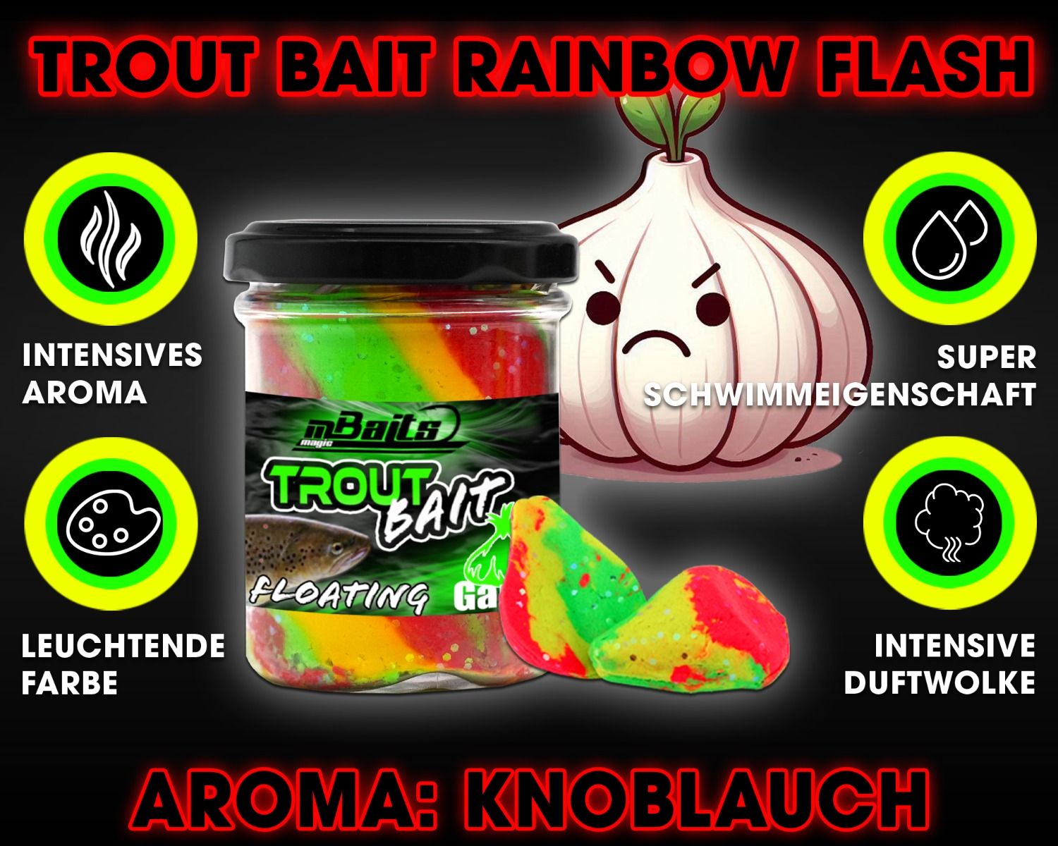 Magic Baits Trout Bait Forellenteil Rainbow Flash Garlic