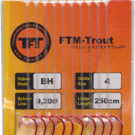 FTM Haken Bienenmade - gebunden Gr 8 (80 cm Vorfach)